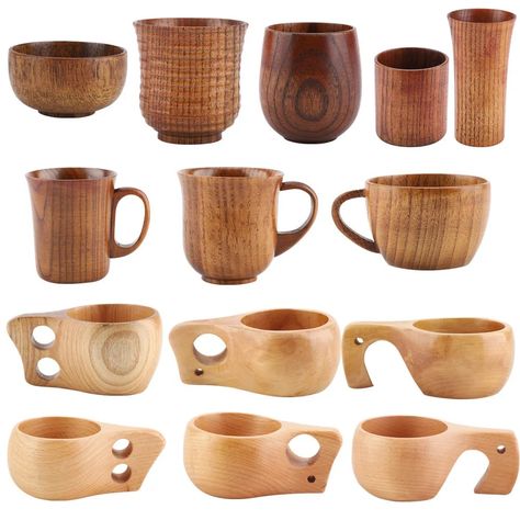 Wooden Cups, Wood Cup, Wood Mug, Wooden Tableware, Wood Dishes, Wooden Cup, Mug Crafts, Water Drink, Wood Carving Patterns