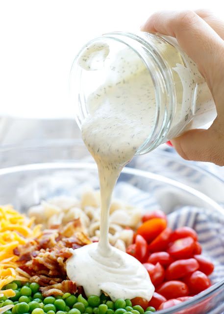 The BEST Homemade Ranch Salad Dressing Mazzios Ranch, Best Homemade Ranch, Homemade Ranch Salad Dressing, Bacon Ranch Pasta Salad, Ranch Salad, Ranch Pasta, Ranch Salad Dressing, Ranch Dip, Homemade Ranch