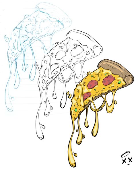 Illustrated slice of PIZZA with the cheesy drip.
SKETCH - INK - DIGITAL FINAL

SHOP STICKERS AND MORE:
https://www.redbubble.com/people/BadPandaArt/shop?asc=u&ref=account-nav-dropdown Person Eating Pizza Reference, Drip Sketch, Drip Illustration, Pizza Sketch, Dripping Illustration, Slice Of Pizza, Drip Effect Drawing, Pizza Drawing Aesthetic, Drip Drawing