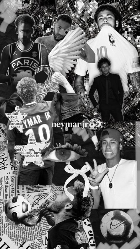 soccer || collage || neymar jr Soccer Collage, Neymar Jr Wallpapers, Miles Spiderman, Wild Kratts, Arte Van Gogh, Pop Songs, Black Aesthetic Wallpaper, Aesthetic Collage, Neymar Jr