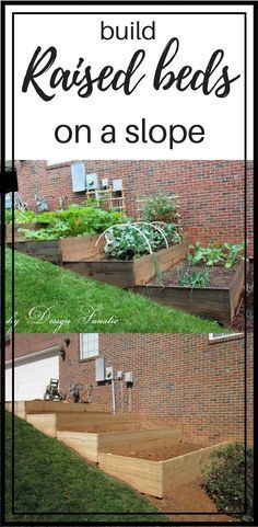 Diy Raised Beds, Raised Beds Diy, Building Raised Beds, Beds Diy, Vegetable Garden Raised Beds, Garden Layout Vegetable, Garden On A Hill, Diy Raised Garden, Sloped Garden