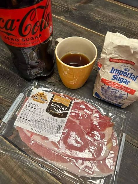 Country Ham And Red Eye Gravy, How To Cook Country Ham Slices, Ham Cooked In Coke, Coke Cola Ham, Ham With Coke, Ham Slices Recipes, Coke Ham, Country Ham Recipes, Ham Gravy