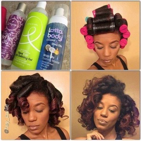 67 Crushworthy Natural Hair Ideas from Pinterest ... Roller Set Natural Hair, Curl Styling, Lotta Body Products, Perm Rod Set, Natural Hair Ideas, Roller Sets, Twisted Hair, Transitioning Hairstyles, Perm Rods