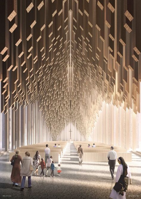 David Adjaye designs multifaith complex called The Abrahamic Family House in Abu Dhabi Visitor Center Interior, Guggenheim Abu Dhabi, La Mecca, David Adjaye, Shigeru Ban, African American Museum, Parametric Architecture, Church Interior, Best Office