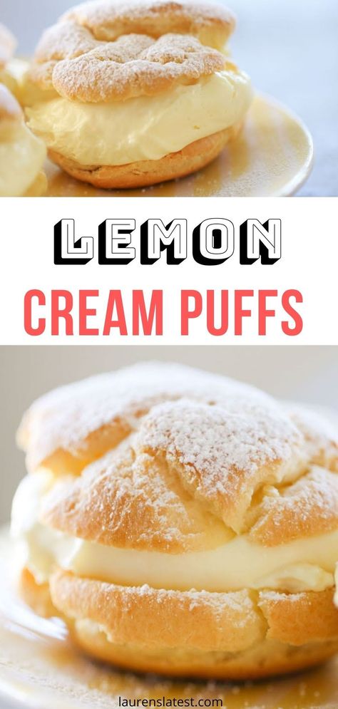 Lemon Cream Puffs, Cream Puff Filling, Cookie Platters, Weight Watcher Desserts, Dessert Oreo, Cream Puff Recipe, Puff Recipe, Desserts Vegan, Cream Puff