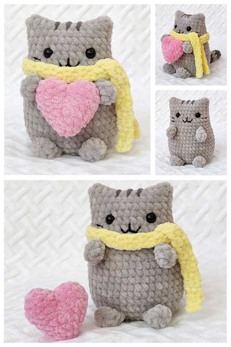 Crochet Kitten Amigurumi Free Pattern - Amigurumi Amigurumi Kitten, Knit Animals, Easy Beginner Crochet Patterns, Crochet Project Free, Crochet Cat Toys, Knitting Loom, Crochet Cat Pattern, Crochet Amigurumi Free Patterns, Crochet Things