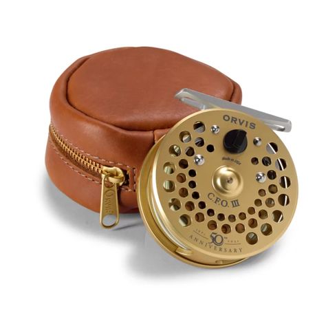 Orvis fly fishing reel, 50 year Anniversary, CFO 3, golden #flyfishing #flyfishingcollector 50 Year Anniversary, Orvis Fly Fishing, 50 Years Anniversary, Saltwater Flies, Fly Fishing Rods, Sling Pack, Fly Reels, Fly Shop, Vintage Fishing