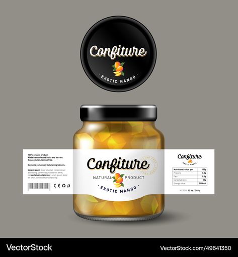 Jar Label Design, Jam Jar Labels, Mango Jam, Labels Design, Packaging Labels Design, Jam Jar, Jar Labels, Nutritional Value, Sweet Food