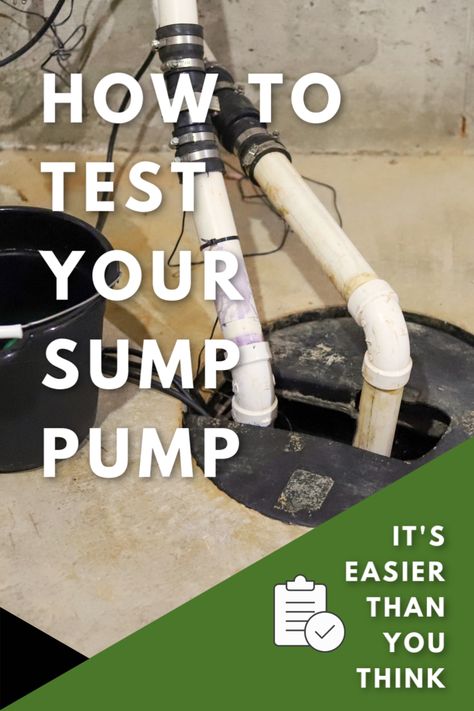 Are you certain your sump pump is ready for spring downpours? Like any appliance, sump pumps wear out over time or have failing parts. Testing your pump's functionality only takes a few minutes -- it's easy & will help you rest easy during inclement weather. You can do this! Sump Pump Cover Ideas, Sump Pump Drain, Sump Pump Drainage, Sump Pump Discharge, Sump Pit, Gutter Drainage, Sewage Pump, Drain Tile, Pvc Pipe Fittings