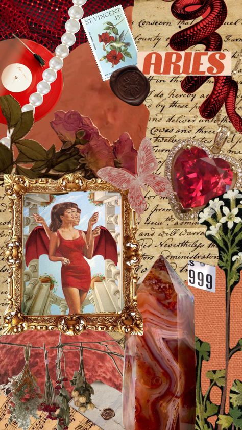 #aries #red #astrology Aries Mood Board, Aries Moodboard, Zodiac Film, Whimsigothic Decor, Aries Mood, Aries Vibes, Astrology Prints, Aries Wallpaper, Venus In Aries