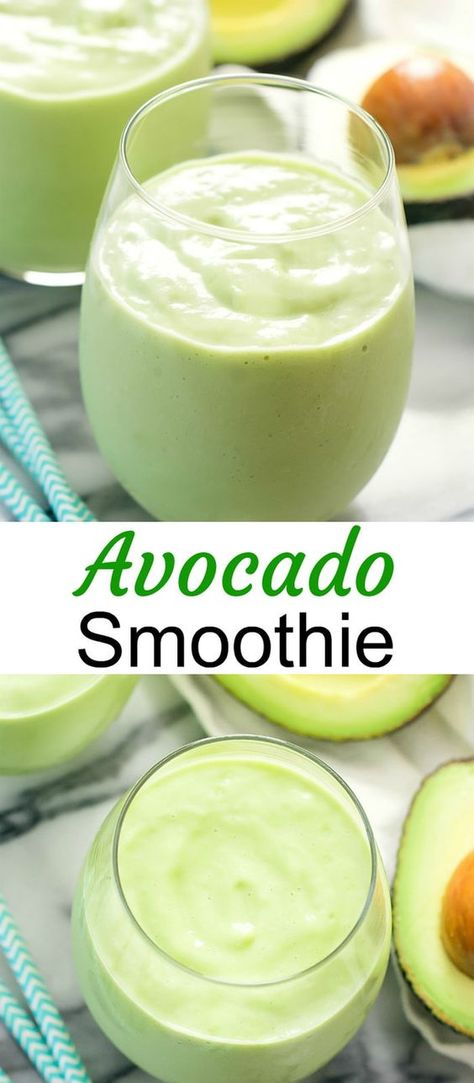 Sweet, creamy avocado smoothie. This drink is inspired by a popular Vietnamese shake, but made healthier. Avocado Drink, Avocado Shake, Low Sugar Smoothies, Thm Drinks, Avocado Smoothie Recipe, Fruit Smoothie Recipes Healthy, Protein Smoothies, Pineapple Smoothie, Avocado Smoothie