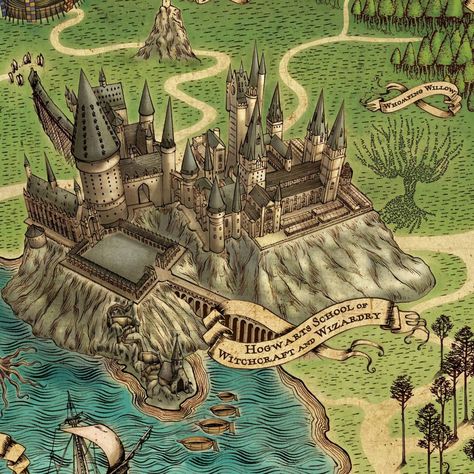 Map Of Hogwarts, Hogwarts Map, Poster Harry Potter, Anime Sasuke, Art Harry Potter, Harry Potter Wall, Harry Potter Poster, Harry Potter Items, School Of Witchcraft