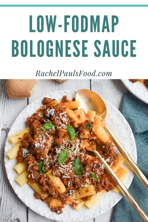 Authentic Low-FODMAP Slow-Cooker Bolognese Sauce; Gluten-free | Dr. Rachel Pauls Low Fodmap Pasta Sauce Recipes, Low Fodmap Pasta, Low Fodmap Ramen, Low Fodmap Spaghetti, Low Fodmap Mac And Cheese, Fodmap Slow Cooker, Low Fodmap Bolognese, Bolognese Sauce Authentic, Slow Cooker Bolognese Sauce