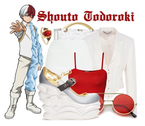 "|| Shouto Todoroki (Hero Mode) ~ Boku no Hero Academia ||" by freezespell ❤ liked on Polyvore featuring L'Afshar, STELLA McCARTNEY, WearAll, ZeroUV, Miu Miu and LE VIAN Todoroki Outfit, My Hero Academia Merchandise, Shouto Todoroki, Nerd Fashion, Character Inspired Outfits, Fandom Fashion, Fandom Outfits, Anime Cosplay Costumes, Casual Cosplay