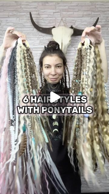 BasiliskHairs ⭐️ DREADS extensions on Instagram: "Dreads aren’t for me? Try ponytails and think again 😄

You asked, we answered! Watch, save, and tell us how it turned out for you!

And one more exciting update — all these ponytails are READY TO SHIP, so hurry!
BasiliskHairs.com 

Dreads, braids, curls ⭐️
Decorated in Indian, Western, Boho, Witch, Viking styles 
Brown, blonde and colored ponytails!

#basiliskhairs 

⭐️⭐️⭐️

#clipins #clipindreads #clipinshair #dreadwig #fakedreads #fakelocs #clipinextensions #syntheticextensions #hairideasforgirls #syntheticdreads #syntheticdreadlocks #dreads #partyhairstyle #dreadextensions #dreadlockextensions #dreadstyle #bohodreads #witchdreads #witchhair #ponytaildreads #1minutehair #bohohair #bohohairstyle #dreadponytail #usadreads #dreadinstall #dr Ponytail Dreads, Half Dreaded Hair, Half Dreads, Dread Wig, Braids Curls, Ombre Dreads, Dreads Extensions, Witch Hair, Fake Dreads