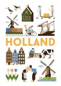 Netherlands Travel, Amsterdam Netherlands, Travel Illustration, Travel Maps, Vintage Travel Posters, Vintage Travel, Rotterdam, Travel Art, Illustrations Posters