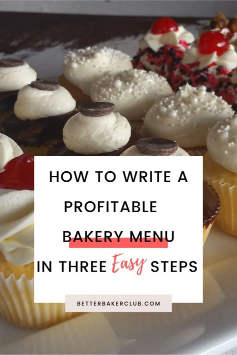 Cafe Bakery Menu Ideas, What To Sell In A Home Bakery, How To Create A Menu For Home Bakery, Open A Bakery Business, Home Baker Menu Ideas, Bakery Tips And Tricks, Bakery Startup Checklist, Home Bakery Essentials, Bakery Event Ideas