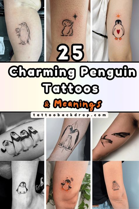 Dive into the enchanting world of penguin tattoos with this curated collection of 25 unique designs, perfect for expressing your love for these adorable creatures. Each tattoo comes with its own meaningful story, blending creativity with symbolism. Whether you're drawn to the symbolic nature or simply adore their cuteness, these penguin tattoos are sure to inspire your next ink! Penguin Tattoo Design, Penguin Tattoo Ideas, Penguin Tattoos, Pair Tattoos, Penguin Tattoo, Balloon Tattoo, Tattoo Ideas Unique, Adorable Creatures, Ghost Tattoo