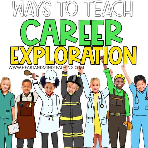 Career Education Elementary, College And Career Readiness Elementary Activities, Career Exploration Elementary, Career Day Activities For Kids, Career Week Crafts, Kindergarten Career Activities, Career Exploration Activities Elementary, Career Day Activities Elementary, Career Activities For Elementary