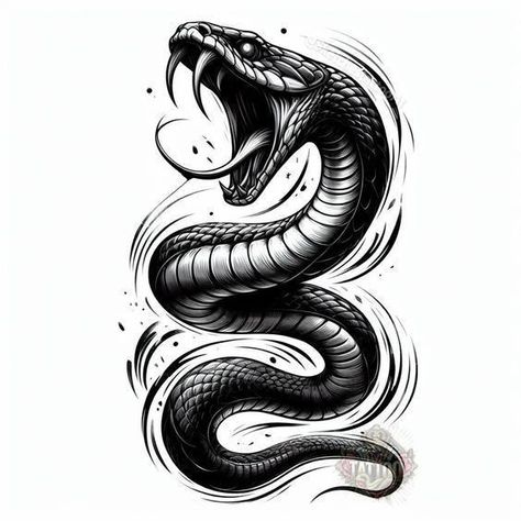 Ular Art, Slang Tattoo, King Cobra Tattoo, Tattoo Cobra, Snake Outline, Snake Sketch, Lower Leg Tattoos, Cobra Tattoo, Medusa Tattoo Design