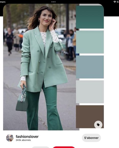 #friperie #cashemire #vintageclothing #secondhandfashion #vinagecashemire Mint Pants Outfit, Mint Green Outfits, Mint Green Skirts, Mint Pants, Second Hand Fashion, Color Combos Outfit, Color Combinations For Clothes, Business Casual Outfits For Work, Classy Work Outfits