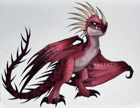 Deadly Nadder (How to Train Your Dragon) By madpatti / Dragon Vipère (Dragons le film) Book Of Dragons, Deadly Nadder, Magical Beasts, Dragon Ideas, Train Dragon, Httyd Art, Dreamworks Dragons, Httyd Dragons, Dragon Sketch