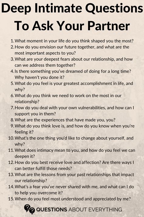 deep intimate questions to ask your partner Vulnerability Questions For Couples, Question To Ask Your Husband Deep, Vulnerable Questions To Ask, Questions To Ask Your Husband Deep, Deep Questions To Ask Your Husband, Vulnerability Questions, Vulnerable Questions, Deep Questions To Ask Your Boyfriend, Deep Relationship Questions