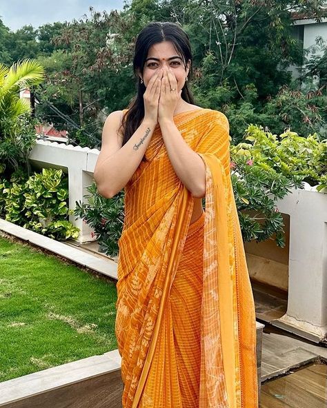 Indian Fashion Trends, Latest Bridal Dresses, Rashmika Mandanna, Desi Fashion Casual, Yellow Saree, Indian Dresses Traditional, Islamic Girl, Desi Fashion, Future Fashion