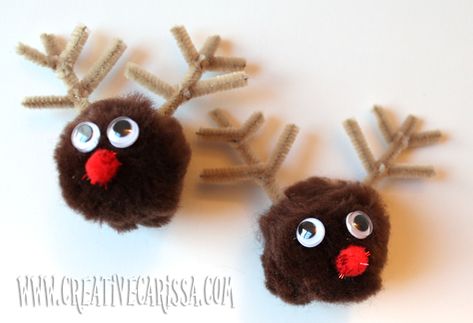 Xmas Crafts Kids, Christmas Pom Pom Crafts, Reindeer Craft, Inexpensive Christmas, Kid Friendly Crafts, Christmas Kindergarten, Pom Pom Crafts, Fun Christmas Crafts, Easy Christmas Crafts