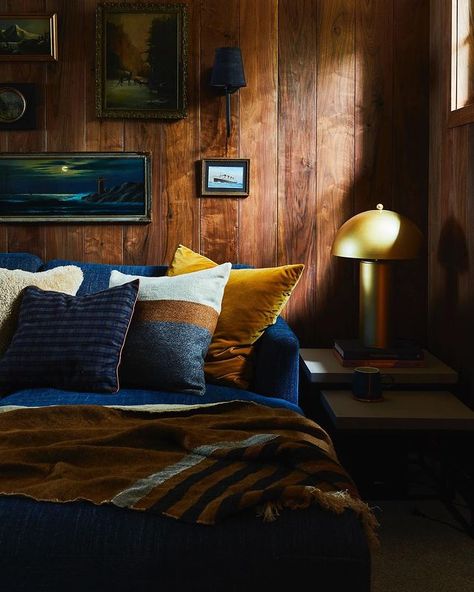 Emily Henderson (@em_henderson) • Instagram photos and videos 1970s Basement, Modern Urban Decor, Wood Paneling Decor, Emily Henderson Design, Farmhouse Bedroom Ideas, Cabin Aesthetic, Painting Wood Paneling, Urban Decor, Emily Henderson