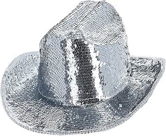 Sequin cowboy hat Disco Interior, Sequin Cowboy Hat, Concert Style, Dress Western, Swift Concert, Baby Luggage, Concert Fashion, Luggage Brands, Western Dress