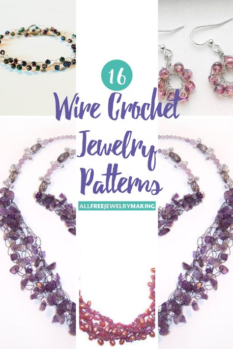 It's easy to make a statement with your accessories when you create beautiful wire crochet jewelry patterns. Crochet Wire Jewelry Patterns Free, Wire Crochet Patterns Free, Crochet Jewelry Patterns Free, How To Crochet Around A Wire, Crochet With Wire Free Pattern, Wire Crochet Tutorial, Wire Crochet Jewelry Patterns, Crochet Metal Jewelry, Wire Crochet Jewelry Tutorial Free Pattern