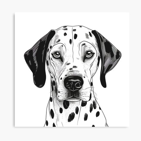 Dalmation Drawing, Dog Drawing Tutorial, Cute Portrait, Doll Tattoo, Portrait Canvas, Online Wall Art, Dog Drawing, Dog Pattern, My Design