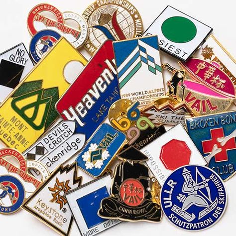 Classic Ski Patches, Pins & Medals | Vintage Ski World Skiing Art, Colorado Ski, Backpack Clothes, Colorado Skiing, Art Theme, Vintage Ski, Hard To Find, Vintage Accessories, Vintage Shops