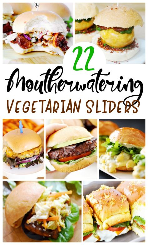 Are you looking for a meatless alternative to sliders? Well here are several vegetarian sliders that taste amazing. #vegetarian #meatless #sliders Sliders Recipes Healthy, Vegetarian Recipes Appetizers Parties, Vegan Sliders Hawaiian Rolls, Hawaiian Roll Sliders Vegan, Veggie Sliders Recipes, Best Vegetarian Appetizers, Vegetarian Entrees For Party, Vegan Sliders Recipes, No Meat Sliders