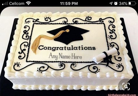 Graduation Sheet Cakes, School Cakes, High School Graduation Cakes, Graduation Cake Designs, Congratulations Cake, Online Birthday Cake, Graduation Party Desserts, Graduation Food, Graduation Desserts