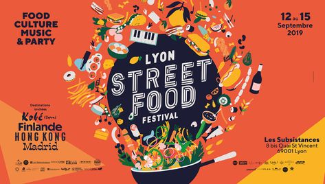 food and trade festival on Behance Food Festival Branding, Food Festival Design, Food Festivals Event, Food Festival Poster, Street Food Design, Food Logo Design Inspiration, Festival Logo, Desain Editorial, Food Logo Design