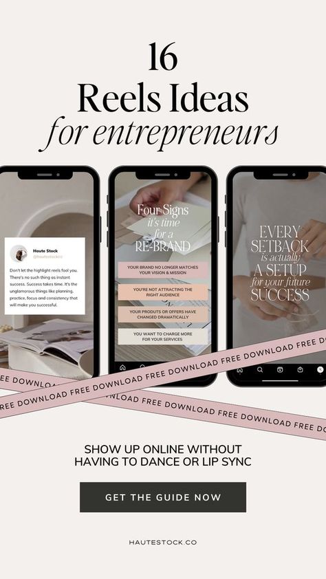 FREE GUIDE: Faceless Reels Ideas for Entrepreneurs | Haute Stock #InstagramReelsTemplate #instagramreeltemplatefree #instagramreeltemplateaesthetic Faceless Reels Ideas, Faceless Content Ideas, Instagram Reels Ideas, Lip Syncing, Reels Ideas, Faceless Marketing, Reel Ideas, Social Media Resources, Tech Hacks