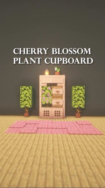 Arayzia on Instagram: "Minecraft Cherry Blossom Plant Cupboard Tutorial 🌸Follow for more! 🌿Check out my other socials in my bio! 🦋 No Reposting _________________________________ #minecraft #minecraftjava #minecraftjavaedition #minecraftbedrock #minecraftpe #minecraftpocketedition #minecraftbuilds #minecraftbuild #minecraftbuilding #minecraftbuilder #minecraftarchitecture #minecraftideas #minecraftonly #minecraftdaily #minecraftcreations #minecraftpc #minecrafthouse #minecrafthouses #minecrafthouse #minecrafter #minecrafters #minecrafttutorial #coquette #bow" Cherry Blossom House Minecraft Inside, Minecraft Kitchen Ideas Cherry Blossom, Cherry Blossom Wall Design Minecraft, Cherry Blossom House Decor, Cherry Furniture Minecraft, Cherry Blossom House Decor Minecraft, Cherry Interior Design Minecraft, Cherry Decor Minecraft, Minecraft Cupboard