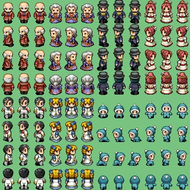 Rpg Maker Mv Characters, Rpg Maker Tileset, Rpg Game Design, Rpg Maker Vx, 2d Rpg, Game Maker, Cyberpunk Armor, Indie Game Art, Old Fisherman