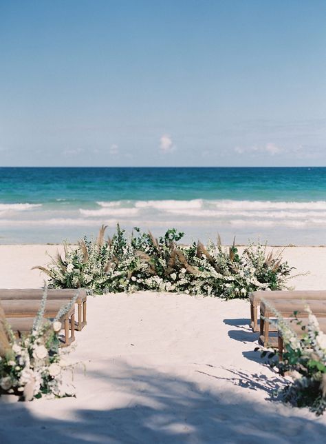 Mexico Beach Weddings, Beach Wedding Aisles, Destination Wedding In Mexico, Sunset Beach Weddings, Wedding In Mexico, Dream Beach Wedding, Destination Wedding Mexico, Cabo Weddings, Sand Ceremony