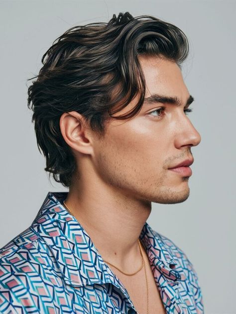 The Retro Wavy Cut
A retro-inspired wavy cut gives a nostalgic vibe with textured waves styled loosely around the face. The length is medium and allows for freedom of movement. Great for men who appreciate old-school style with a modern twist.
#MensStyle #ModernGentleman #Hair #Hairstyle #Haircut #MensGrooming #hairstylesforthinhair #buzzcut #messyfringe #haircuttingstyle #sassyhairolder #buzzcutmasculino #WavyStyle Retro Layered Hair, Flow Hairstyle Men Straight Hair, Men’s Medium Layered Cut, 80s Mens Hair, Men Hairstyles Medium, Guys Braids, Styles For Thick Hair, Old School Hairstyles, Medium Wavy Hair