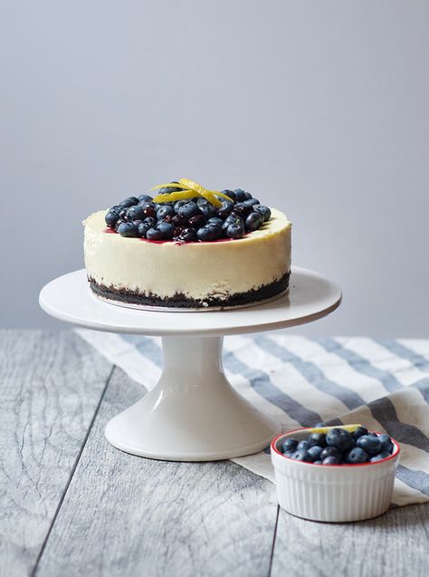 Blueberry Cheesecake Photography, Cheesecake Photoshoot, Cheesecake Photography, Philly Cheese Steaks, Blueberry Recipe, Cheese Steaks, Lemon Blueberry Cheesecake, Cheesecake Pan, Baked Cheesecake