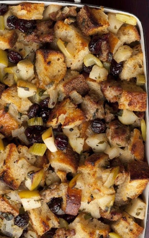 How to Make Ina Garten's Sausage and Herb Stuffing - Ina cooks her sausage, apple and herb stuffing outside the turkey. Ina Garten Thanksgiving Recipes, Best Ina Garten Recipes, Tartiflette Recipe, Baked French Toast Casserole, Herb Stuffing, Ina Garten Recipes, Thanksgiving Stuffing, Barefoot Contessa, Stuffing Recipes