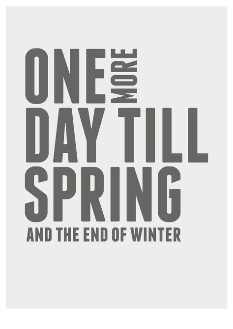 ONE more day till Spring and the end of Winter... Last Day Of Winter, End Of Winter, One More Day, Last Day, The North Face Logo, Retail Logos, The End, The North Face, Company Logo