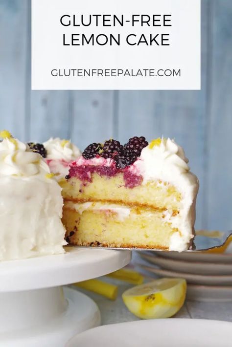 Gluten Free Lemon Cake, Desserts Gluten Free, Gluten Free Easter, Lemon Buttercream Frosting, Gluten Free Cake Recipe, Free Lunch, Lemon Buttercream, Lemon Cake Recipe, Gluten Free Cake