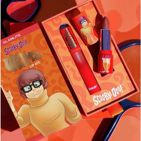 Glamlite X Scooby Doo Lip Kit In Velma Brand New In Box Limited Edition Cruelty Free Full Sizes Includes A Brown Nude Lipstick & Sparkly Glittery Lipgloss All My Items Are Guaranteed Authentic Smoke Free Home Scooby Doo Makeup, Brown Nude Lipstick, Scooby Doo Velma, Hello Kitty Room Decor, Hello Kitty Rooms, Makeup Stuff, Eye Makeup Designs, 19th Birthday, Nude Lipstick