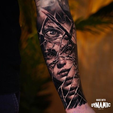 Artist on Instagram: @bradleytattoo  Shop now:⁠ www.dynamiccolor.com Surrealism Tattoos, Boxing Tattoos, Black And Grey Tattoos Sleeve, Game Of Thrones Tattoo, Face Tattoos For Women, Medusa Tattoo Design, Inner Arm Tattoo, Evil Tattoos, Lady Face