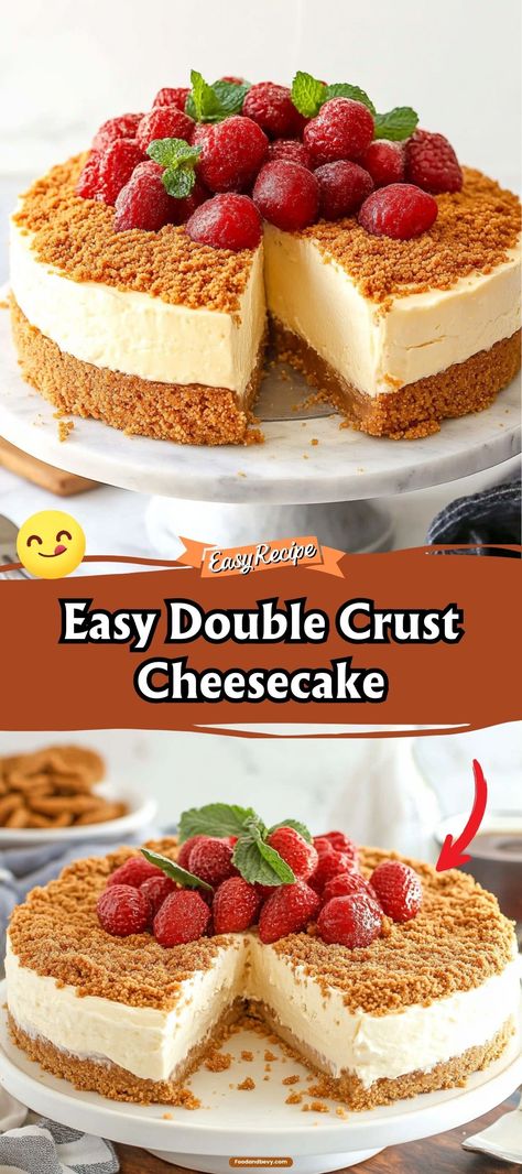 Savor every bite of Double Crust Cheesecake, an innovative twist on the classic dessert featuring a crust both below and above the creamy cheesecake filling. This double crust not only adds delightful texture but also locks in the richness, making each slice doubly delicious. Best Cheesecake Crust, Double Crust Cheesecake, Cheese Cake Crust, Cheesecake Sandwich, Diy Cheese, Cheesecake Crust, Dry Measuring Cups, Cheesecake Lovers, Hearty Lunch