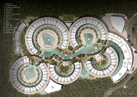 DNA BARCELONA ARCHITECTS - Cocoon - Hotel & Resort Resort Design Plan, Architecture Site Plan, Feasibility Study, Resort Plan, Villa Resort, Hotel And Resort, Resort Architecture, Hotel Plan, Construction Documents